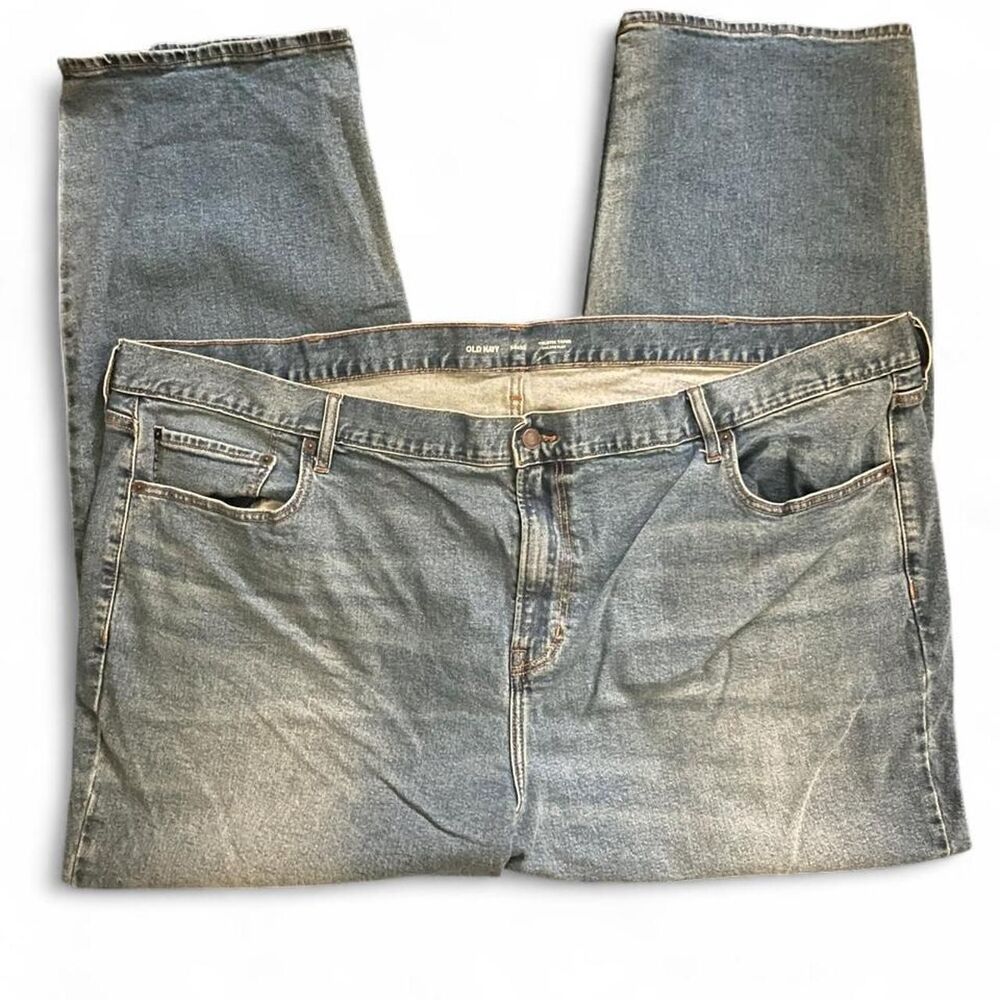 Old-navy Men's Plus Size Athletic Taper Flex Light Wash Blue Jeans W54